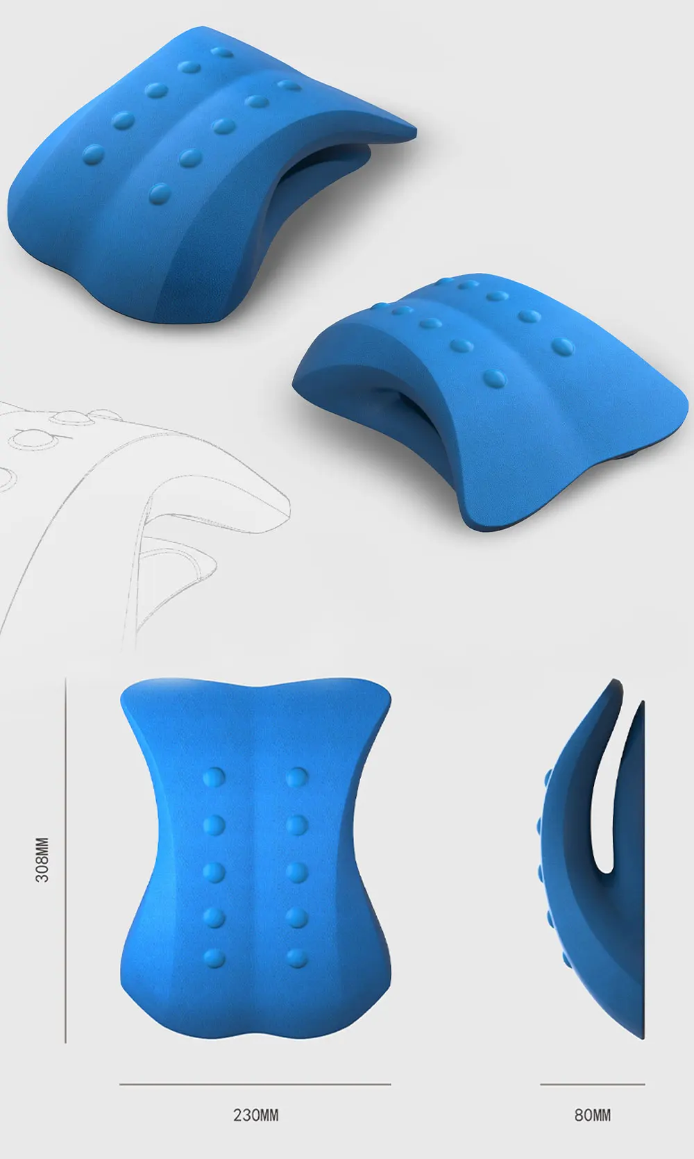Home Therapy Back Pain Relief Traction Pillow Lumbar Traction Back Stretcher With Cushion