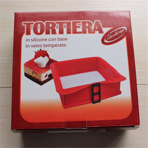 Custom Made Newest Design Silicone 9 Inch Springform Cheesecake Baking Pan With Glass Base