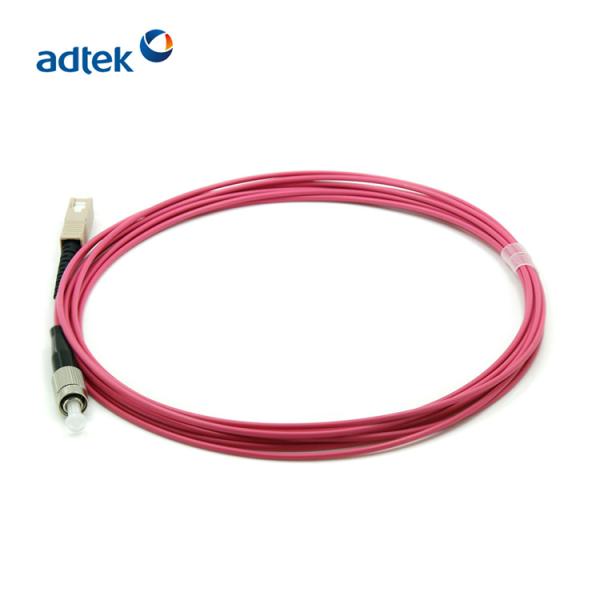 Multimode Simplex FC SC Fiber Patch Cord 2.0mm OM4 PVC / LSZH 3M Fiber Optic Cable