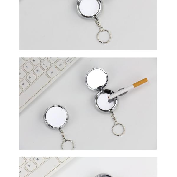 Portable Custom Round Ashtray Keychain Creative Stainless Steel