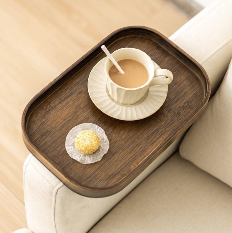 Bamboo Wood Sofa Armrest Tray Custom Printed Various Size Bamboo Plate for Household