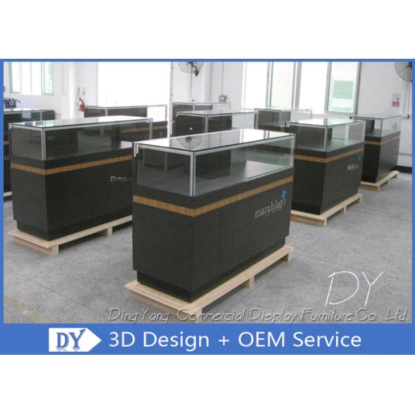 8MM Glass Thickness Store Jewelry Display Cases / Dark Gray Jewellery Counter Display