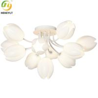 Comedor de iluminación pendiente de G9 30W Tulip Flower Shape Minimalist Modern creativo