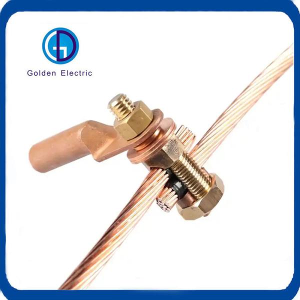 Small Size Brass Coated Grounding Split Bolt Flame Retardant Easy installation