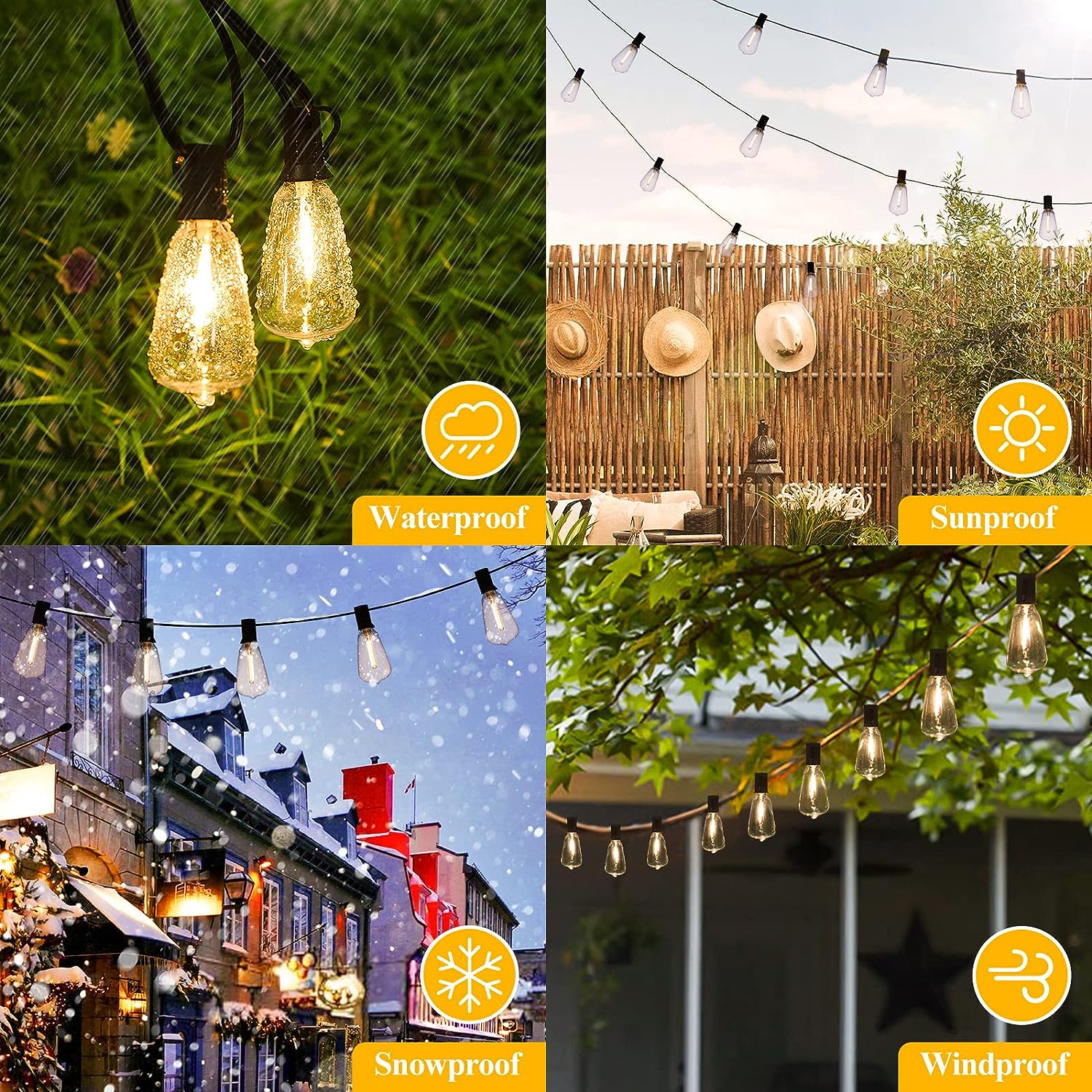 LED Outdoor 100FT 52 Shatterproof ST38 Винтажные лампочки Эдисона
