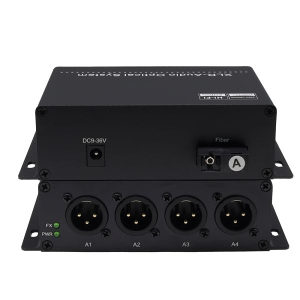 4CH Audio XLR Fiber Extender Unidirectional Analog Audio to Optical Converter