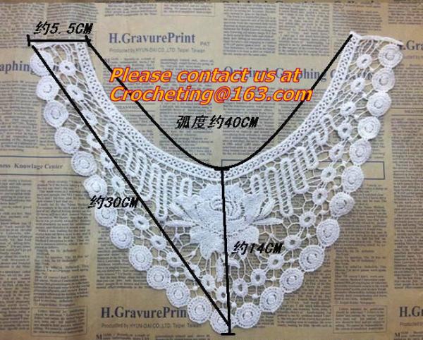 Retro Fashion Cotton Crochet Lace Collar Gorgeous Flower Motif Neckline Faux Collar for Dr