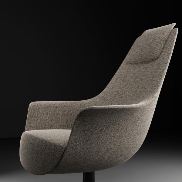 Modern Fabric Comfortable Supreme Seating Office Lounge Chair And Ottoman