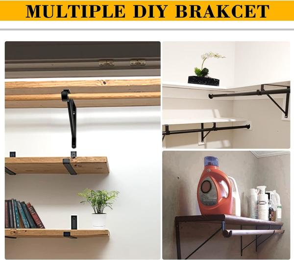 Cadeira robusta Bracket Rod com Rod Holder Roupas montadas na parede Cadeira de apoio de poste ganchos