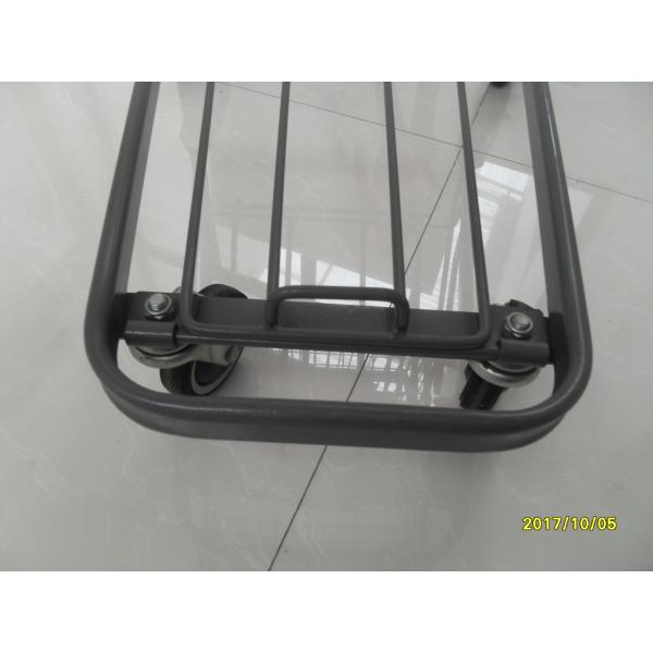 Grey Powder Coating 80L Supermarket Shopping Trolley With 4 Inch PU Casters