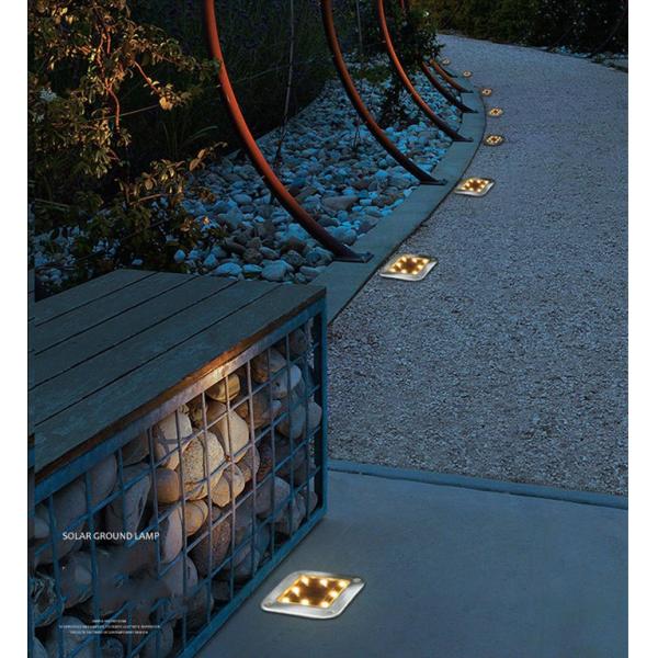 1- Aluminum Outdoor Solar Powered Light for Lawn Garden Buried Pathway in Square Shape