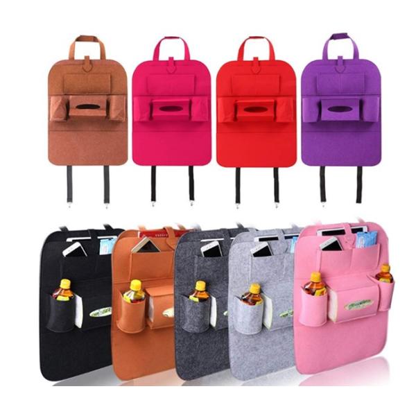 Lightweight Multi Pocket Organizer For Car Seat Back Universal Fit Most Cars