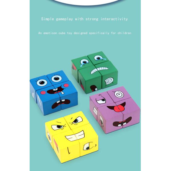 Two Person Wooden Magic Cube with Bell Building Blocks 215*215*55mm Early Education Puzzle Toy
