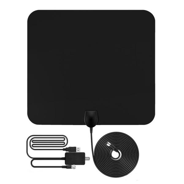 4K HD VHF UHF Freeview Support All TV - 13ft Coax Cable Balck Indoor HDTV Antenna