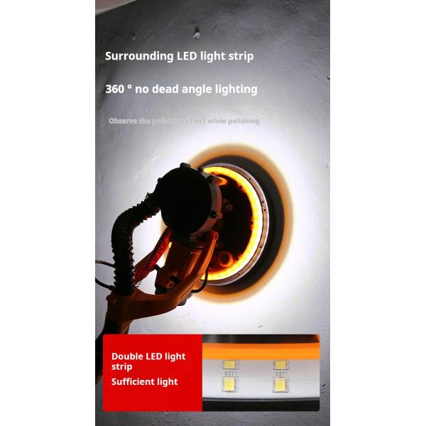 9 дюймов 225 мм электрический стеновой песочник самоотсосная двойная лампа длинный стержень