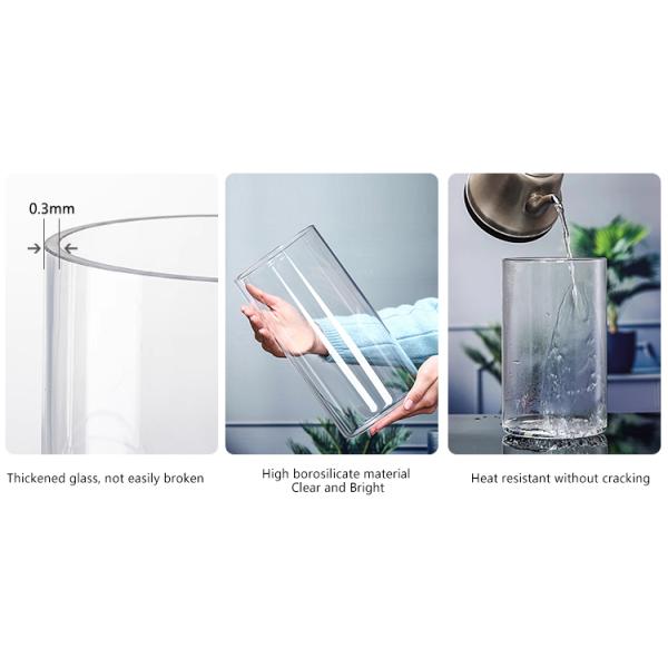 Заказный дизайн 5 дюймов 10 дюймов Классический цилиндрический цветочный стеклянный ваза