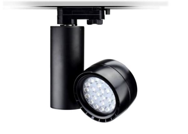 Black Led Track Lighting Fixtures 12 Degree For Residential / Institution Buildings