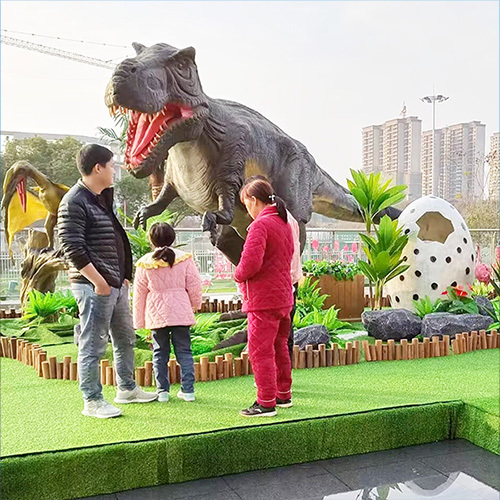 Realistic Animatronic Dinosaur with Head, Mouth, And Limbs Movements Waterproof and Sun-resistant Customizable Color for Events and Exhibitions