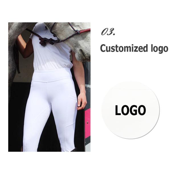 White Children'S horse riding Pants Side pocket equestrian breeches Moisture Wicking Fabric