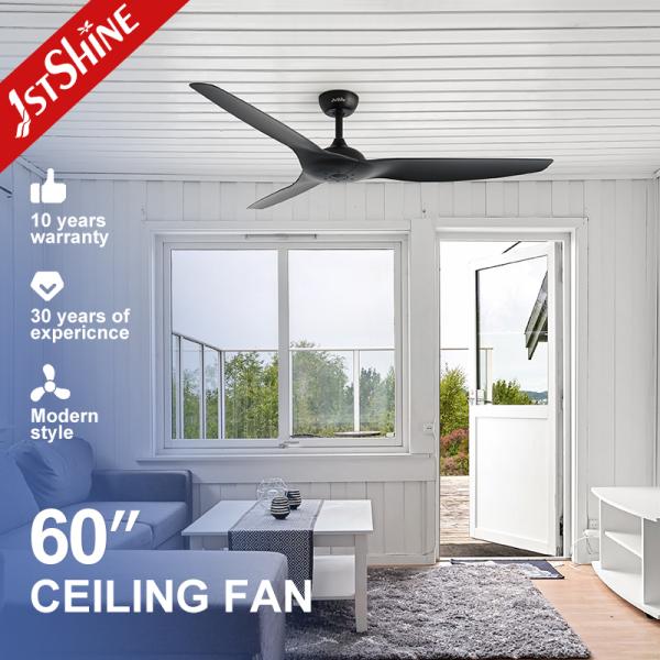 60” Matte Black Smart Ceiling Fan Sleek Design Quiet Power Smart Control