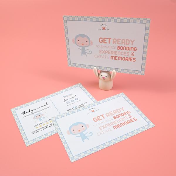 Tarjeta de presentación de negocios rosa Tarjeta de felicitación para pequeñas empresas