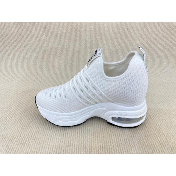 Mesh Upper Womens White Platform Loafers PU Outsole Flatform Loafers