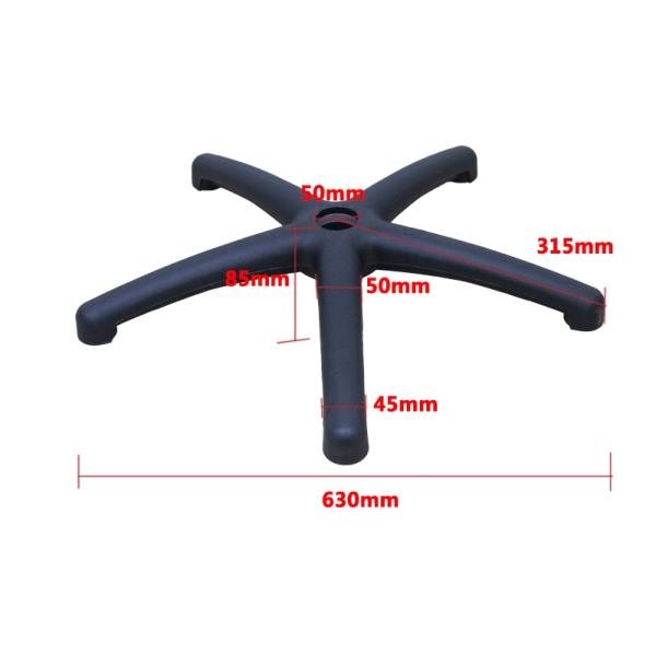 Office Swivel Chair Accessories  Nylon Five-star Swivel Chair Legs White / Black PP Plastic Five-prong Base
