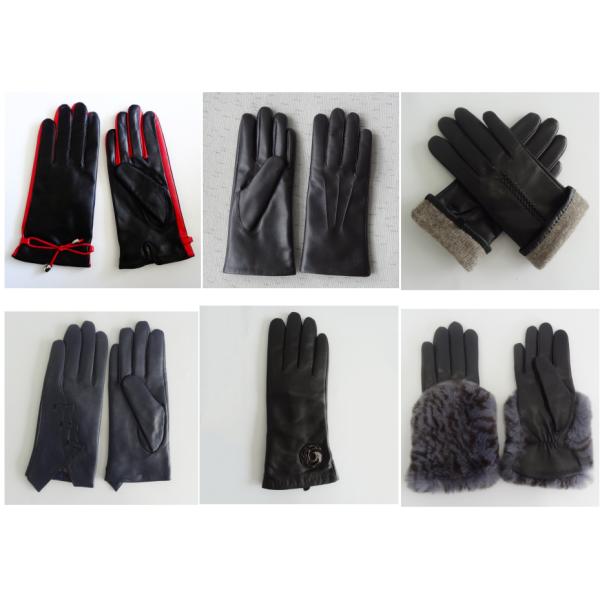 Hot sale fashion lamb fur sheepskin leather women mitten gloves winter