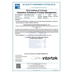 Hubei Zhongke Huaye New Material Technology Co., Ltd. Certifications