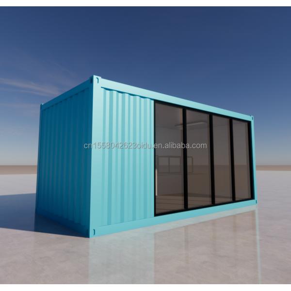 Outdoor 20ft Prefabricated Steel Structure Home House Container Flat Pack Houses Made of 50/75/100mm Wave Sandwich Panel