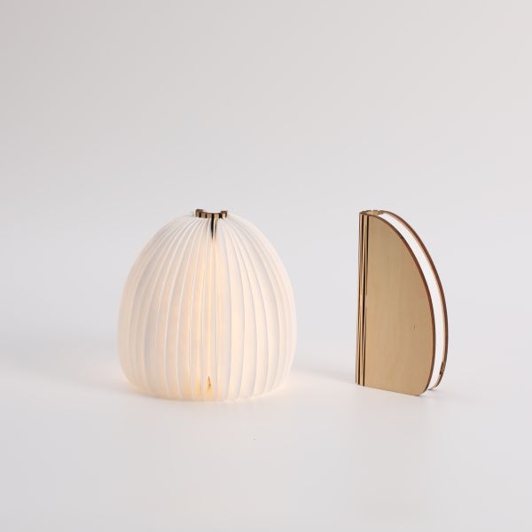 Wooden Folding Book Paper Origami Table Lamp Reading Warm White Night Light