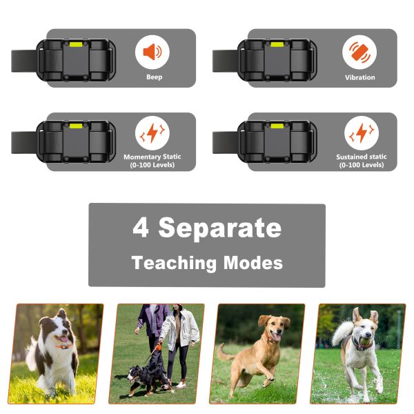 Professional Training Eco-friendly TPU ABS Anti-Barking Dog Trainer Smart Collar Color Screen Rechargeable Battery IPX7 Agility