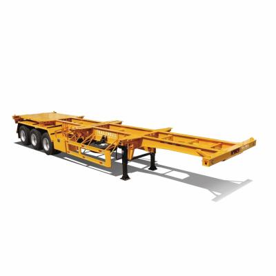                   40FT ISO Straight Skeleton Truck Trailers with 3 Axles for Heavy Duty Container Transit             
