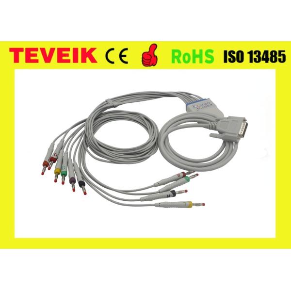 MS1-106902 EDAN one piece 10 lead EKG/ECG cable with Banana 4.0 IEC 10K resistor