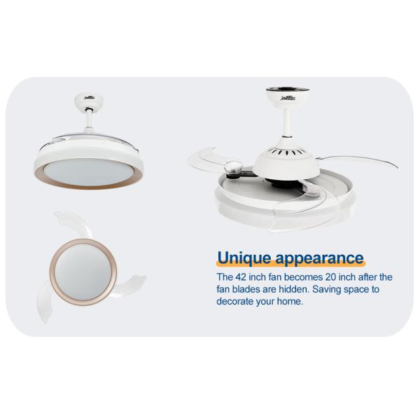 ceiling fan Sala de estar Smart 42 polegadas Invisível LED ventilador de teto com lâminas ocultas