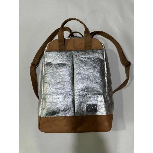 Biodegradable Golden Silver Reusable Washable Kraft Paper Backpack