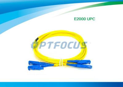 Cabo de remendo passivo da fibra óptica dos componentes E2000 UPC do cabo do remendo da fibra óptica