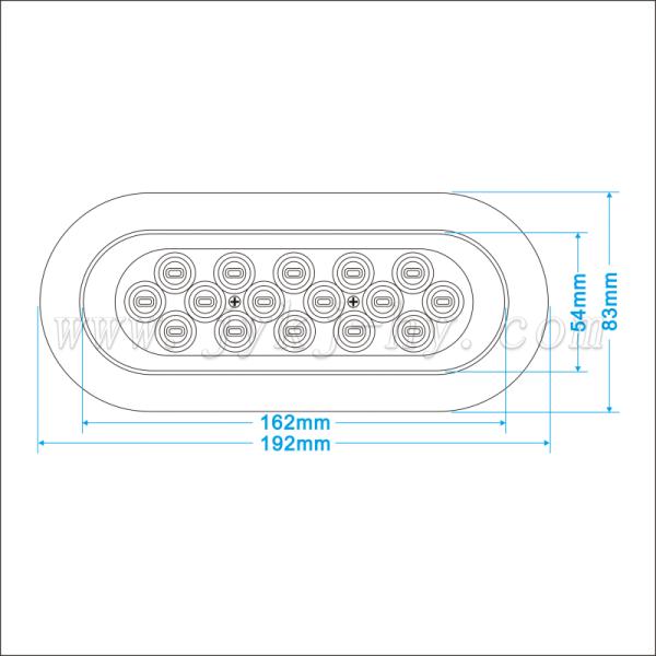 12V 24V 6 inch Oval LED Tail Lights for Truck Trailers Strobe Flashing Warning Lights