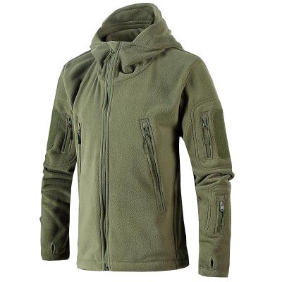 Outdoor Autumn Mens Mountain Jacket , Multi Pocket Fleece Jacket With Hood