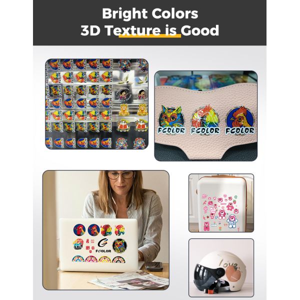FCOLOR Wholesale Custom AB Cold Film Printing DIY logo Transfer on Glass & Film UV DTF Sticker