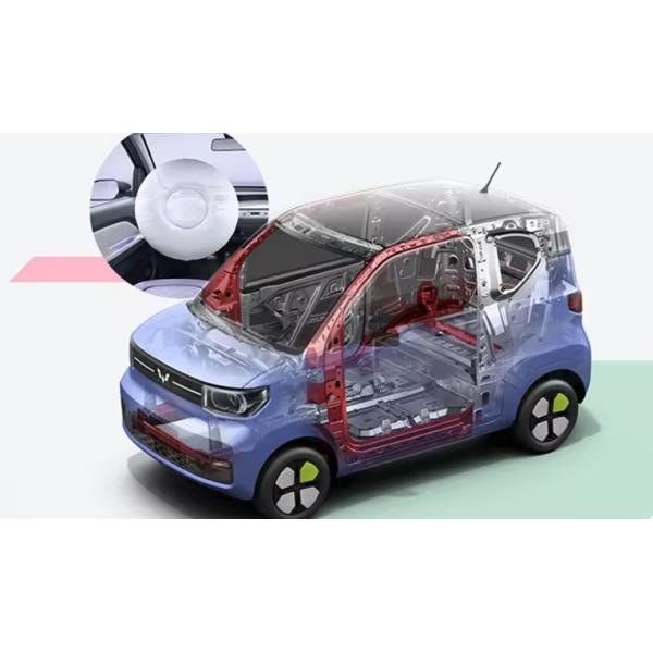 Pure Electric Wuling Mini EV Car 3 Door 4 Seat Hatchback with Max Speed 100km/h Blue