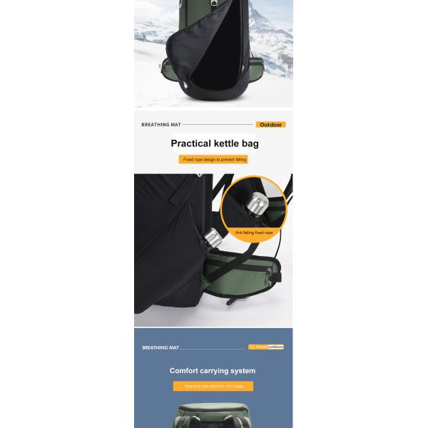 Outdoor 50L Waterproof Backpack ODM Ultralight Camping Backpack Nylon