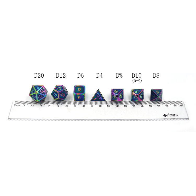 Customized Logo Zinc Alloy Metal Dice Set 16mm-20mm Polyhedral Game Dice for RPGs