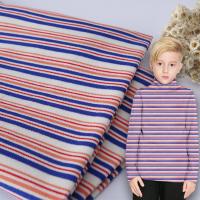 Wear Resistant Double Knit Fabric , Two Sided Glossy Cotton Striped Fabric