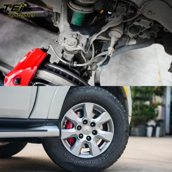 Kit de travagem frontal grande 6 Calibre de pistão com 332x32mm rotor sistema de travagem automático BBK para MITSUBISHI PAJERO 17 polegadas carro borda