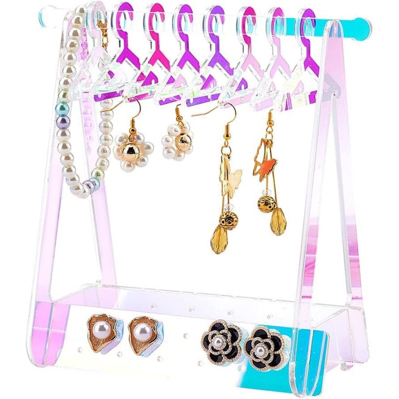 Acrylic Creative Dazzling Triangle Jewelry Rack Hanger Elegant Accessories Storage Earrings Necklaces Jewelry Storage Rack