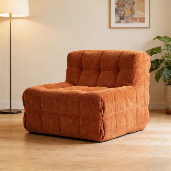 Vacuum Compressed Cloud Sofa Cream Fabric Bubble Chair Single Seat Modern Lazy Floor Couch For Living Room Lounge Furniture