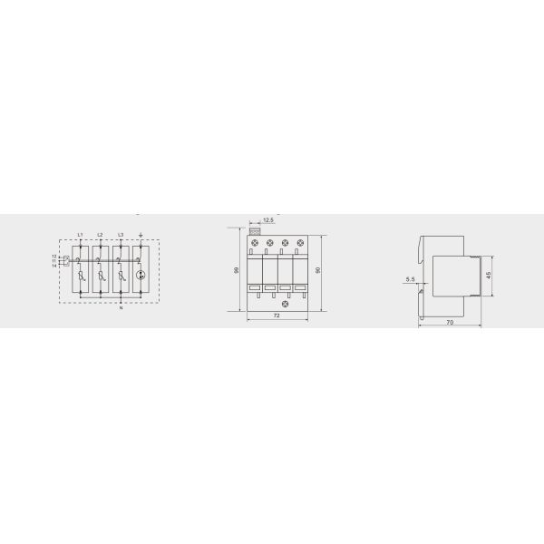 BR-40 3+1 440 Type 2 Surge Protector din rail surge protection din rail lightning arrester lightning arrester 40kA spd