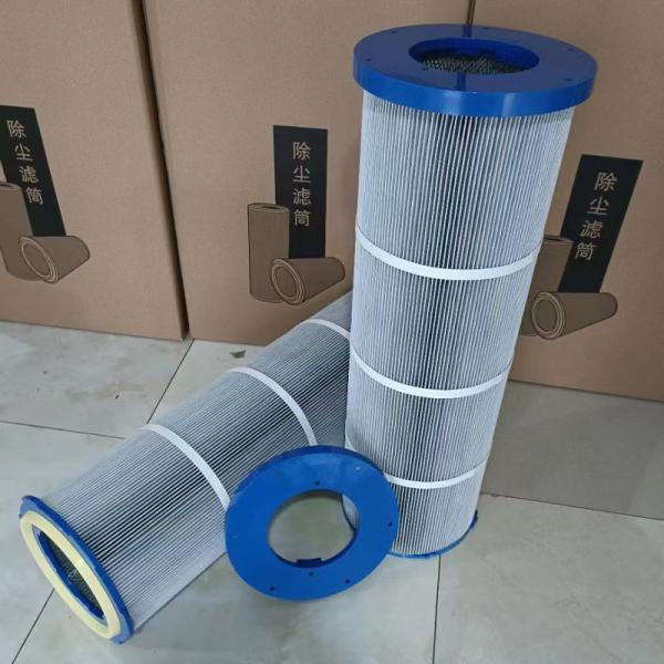 Fiberglass 1UM Industrial Dust Collector Cartridge Filters 95% Efficiency