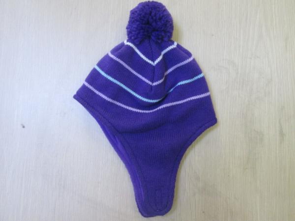 Acrylic Earflap Hat--Children lovely Hat with POMPOM--Strips design--Winter and Outside